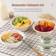 thumbnail image 3 of 50PCS Disposable 350mL Bowls Disposable Compostable Paper Tableware Set Ecological Degradable Dinnerware for Birthday Barbecues Camping Picnics Party, 3 of 5