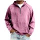 thumbnail image 2 of Ceisia Men's Loose Fit Washed Distressed Denim Half-Zip Hooded Pullover Sweatshirt Gifts, 2 of 8