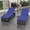 Brown four-line rattan + sky blue cushion (2 pieces/box), variant on TEQIN Outdoor Chaise Lounge Set of 2, 5-Position Adjustable PE Wicker Reclining Chairs with Wheels & 2.3" Cushions, 400 lbs Capacity All-Weather Patio Rattan Lounger for Poolside, Garden, Beach
