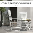 thumbnail image 5 of Outsunny Wooden Rocking Chair Set, Curved Armrests, High Back, Slatted Top Table Outdoor Rocker Set, White, 5 of 10