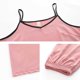 thumbnail image 4 of Karight Sleepwear for Womens Straps Tank Top Shorts 2 Piece Pajamas Lace Faux Silk Nightgowns Plain Match Thin Pjs Sets, 4 of 5