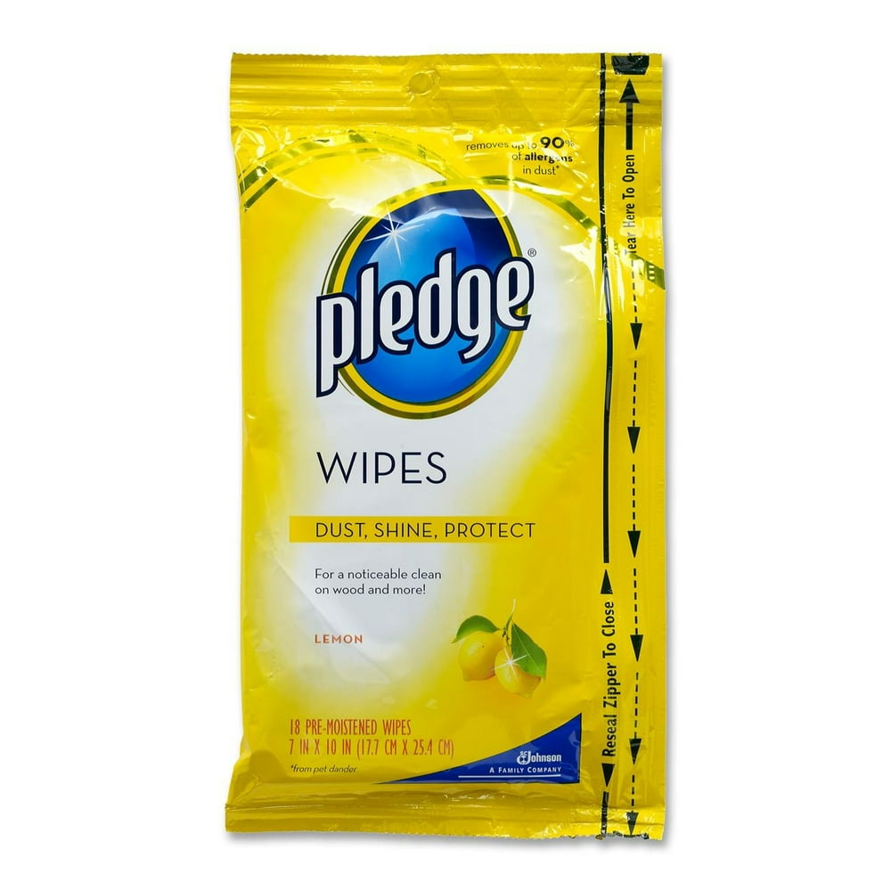 Pledge Lemon Scent Wet Wipes, 24 Ct