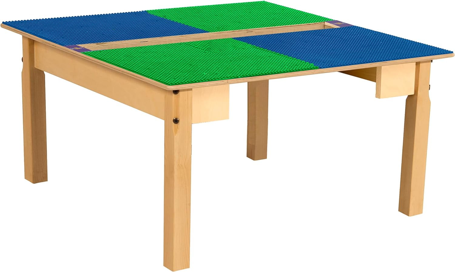Time-2-Play 35"W Square Table With 16" Legs Playwood Montessori Lego Compatible Play Desk with Trough