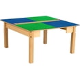 thumbnail image 3 of Time-2-Play 35"W Square Table With 16" Legs Playwood Montessori Lego Compatible Play Desk with Trough, 3 of 8
