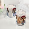 thumbnail image 2 of Yayeee 4 Pack Qtip Holder Bathroom Cotton Swab Canister with Lid Clear Dispenser Set, Gray Cute Dog Artist, 2 of 6