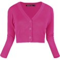 thumbnail image 2 of Urban CoCo Women's Cropped Cardigan V-Neck Button Down Knitted Sweater 3/4 Sleeve, 2 of 8