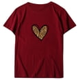 thumbnail image 3 of Aoochasliy Ladies Tops Long Sleeve Valentine's Day Casual Long Sleeve O Neck Leopard Print Heart-shaped Top, 3 of 3