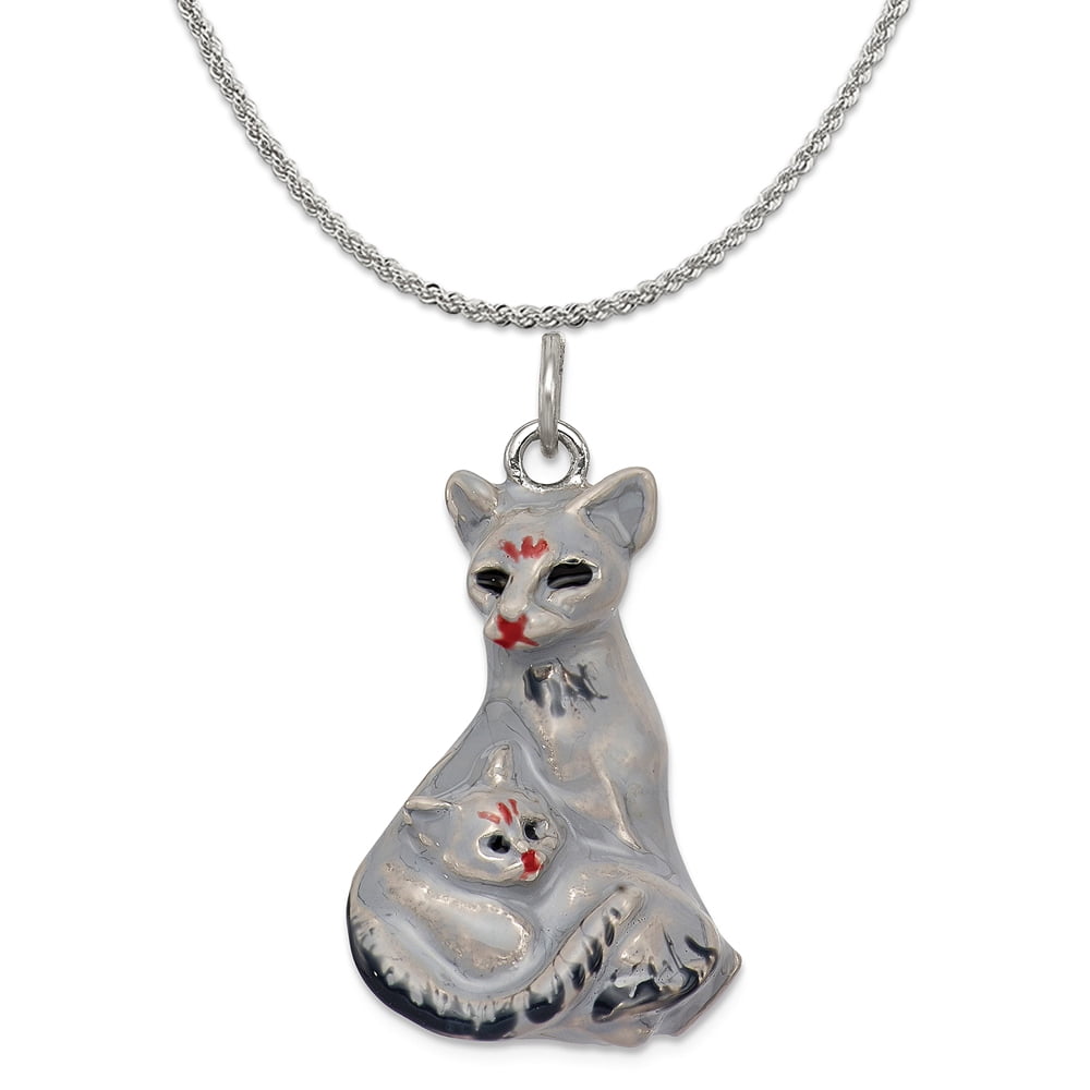Gifts for Her Persian Cat Silver Charm Pendant Necklace Friend Gifts Cat Lover 