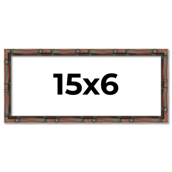 15x6 Frame Brown Bamboo with Dark Coffee/Walnut Finish | Solid Wood Picture Frame Width 0.75 Inches