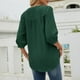 thumbnail image 5 of Tops de Mujer Blusa Informal Elegante Camisas de Gasa Con Cuello en V Botones Color Sólido Jersey 3 4 Camiseta de Manga Odeerbi  ODB172606, 5 of 5