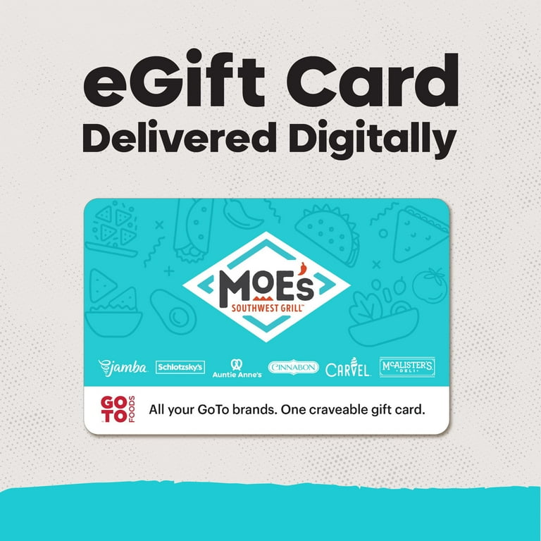 Moe's Southwest Grill® eGift Card [Email Delivery] - Walmart.com