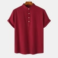 thumbnail image 1 of Qiopertar Liquidation à Moins de 5$ Chemise Décontractée Homme à Boutons Col Montant Manches Courtes en Solde, 1 of 9