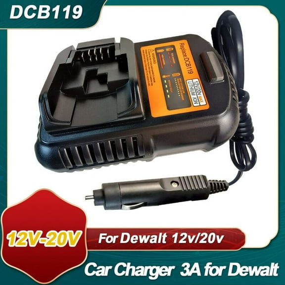 DCB119 Car Vehical Charger Replacement for Dewalt Battery Charger DCB112 DCB101 DCB115 DCB107 Compatible with 12V& 20V/60V MAX Lithium-Ion Batteries DCB206 DCB230 DCB120 DCB126 DCB606 DCB609