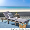thumbnail image 3 of Lisonu Outdoor Wooden Chaise Lounge Chair, Grey Acacia Wood Recliner with Full-Length Water-Resistant Dark Grey Polyester Cushion for Patio, Lawn & Poolside Relaxation, 3 of 15