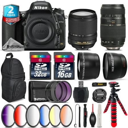 Nikon D750 DSLR Camera + AFS 18-140mm VR + Tamron 70-300mm + Backpack - 48GB