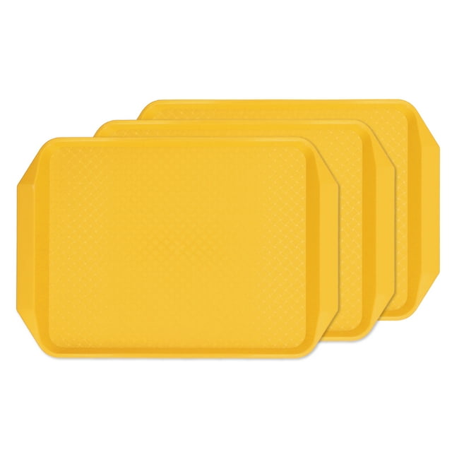 Bandeja De Plástico 3PCS Bandeja De Comida Colorida Rectángulo Engrosado Binaural Bandeja De Plástico Resistencia Al Calor Bandejas De Cafetería Apilables Para HotelYellow ANGGREK Otros