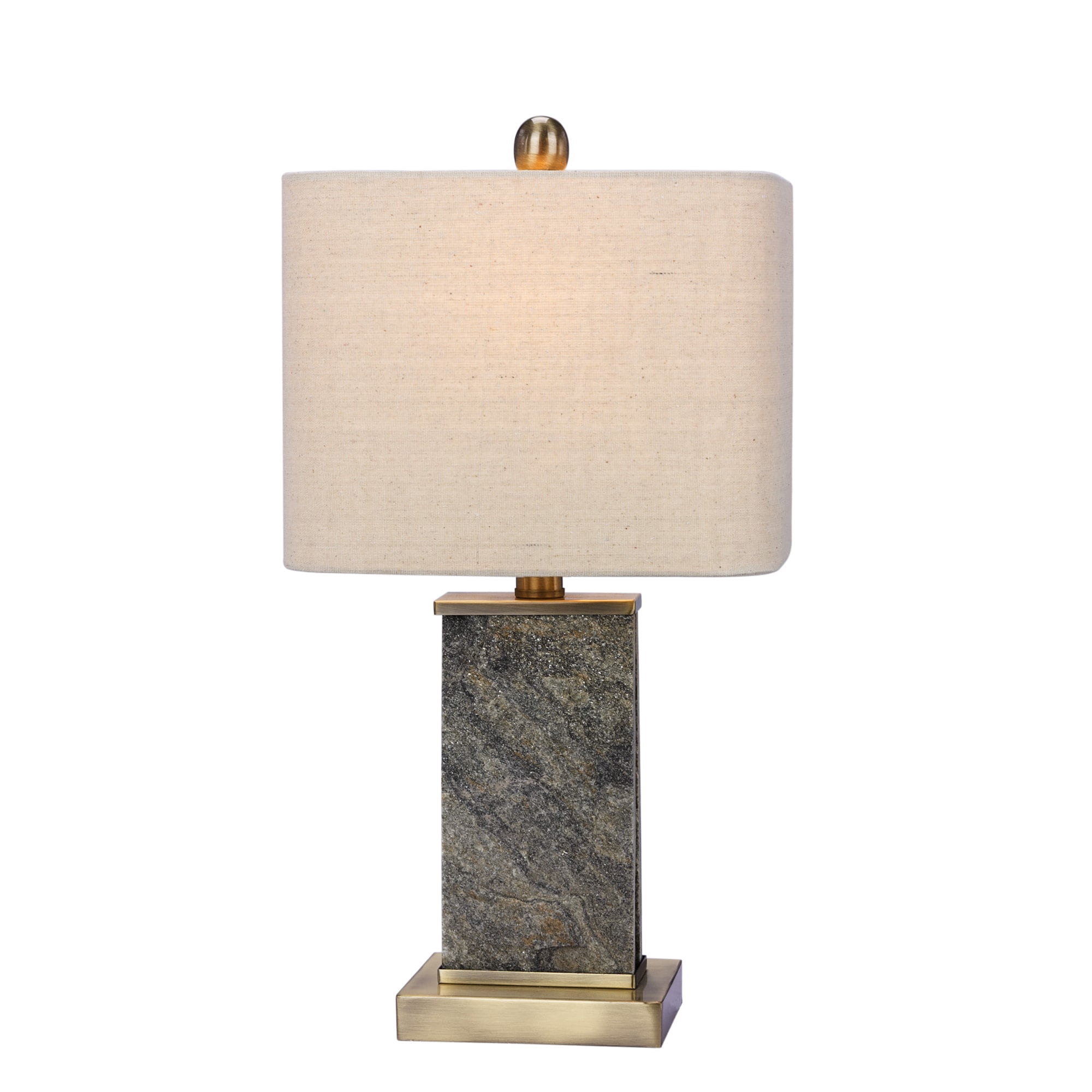 Fangio Lighting 's 19 in. Stone & Metal Table Lamp in a Natural