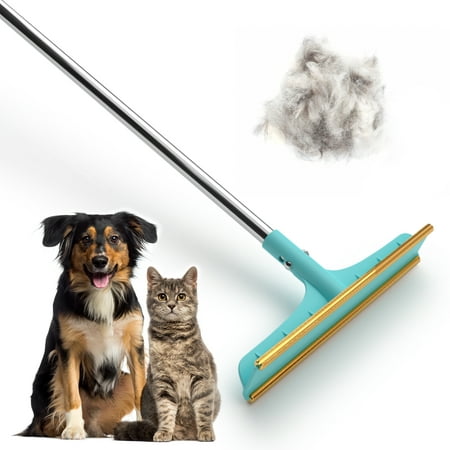 Uproot Clean Xtra - Reusable Pet Hair Removal Broom with Innovative Metal Edge Design - Telescopic Handle Pet Hair Broom - Durable Carpet Rake for Pet Hair Removal - Easy Pet Hair Remover for Carpet