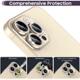 thumbnail image 4 of ZHAOCHENG Protector de lente de cámara para iPhone 14 Pro/14 Pro Max, vidrio templado HD + anillo de aluminio Protector de cámara para iPhone 14 Pro/14 Pro Max Cubierta de cámara dorada, 4 of 5