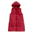 thumbnail image 7 of shqvo Women Long Vest Solid Color Sleeveless Hood Puffer Vest Zip up Winter Puffer Vest Outwear with Pockets Casual Lightweight Vest Coat, 7 of 7