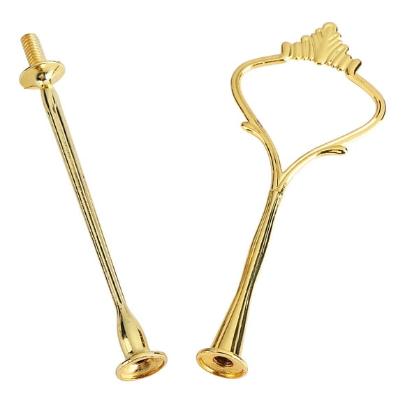 Boaby Cake Plate Stand Handle Multi-Tiers Cake Cupcake Tray Stand Handle Fruit Plate Hardware Fitting Holder(2-Tiers Crown Gold)