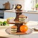 thumbnail image 1 of Soporte de cartón de 3 niveles para cupcakes, decoración para fiestas, expositor de alimentos, bandeja decorativa con de madera para servir, para, 1 of 8