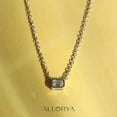 thumbnail image 4 of Dazzlingrock Collection 0.25 cttw Emerald Lab Grown White Diamond Solitaire Sideways Pendant with 18 inch Gold Chain for Women in 14K Solid White Gold, 4 of 7