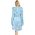 thumbnail image 2 of U2SKIIN Women Hooded Fleece Robe, Short Plush Robes for Womens With Hood Soft Warm Spa Bathrobe（Light Blue-hooded, Large-X-Large）, 2 of 7