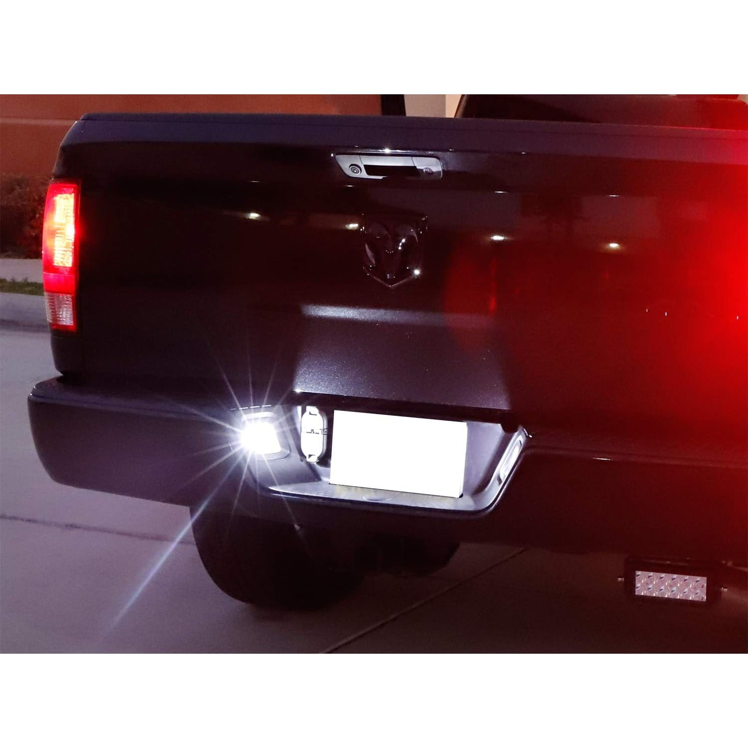Xenon White White OEM-Fit 3W Full License Plate Light Kit For 2003-18 Dodge RAM 1500 2500 3500, Powered by 18-SMD LED