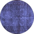 thumbnail image 1 of Ahgly Company Machine Washable Indoor Round Abstract Blue Modern Area Rugs, 6' Round, 1 of 4