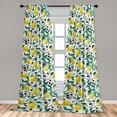 thumbnail image 2 of Nature Window Curtains, Watercolor Style Art Lemons Olives Leaves Pattern on Plain Back, Lightweight Decor 2-Panel Set with Rod Pocket, Pair of - 28"x84", Earth Yellow and Dark Green, by Ambesonne, 2 of 3