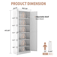 thumbnail image 3 of Hassch Metal Storage Cabinet, 72" Tall Pantry Cabinet with 2 Doors, Freestanding Cupboard with Adjustable Shelves for Kitchen, Dining Room, Living Room, White, 3 of 8