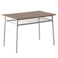 thumbnail image 6 of Zimtown 6-Piece Modern Dining Set for Home, Kitchen, Dining Room Table Set with Storage Racks, Rectangular Table, Bench, 4 Chairs, Steel Frame, Light Oak Color, 6 of 8