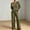 Army Green, variant on Women's Pajama Sets Long Sleeve Short Sleeve 2 Piece Lounge Sets Ribbed Knit Sweater Sleepwear Green XL(XL)
