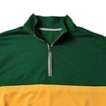 thumbnail image 3 of Xaqiouau Mens Colorblock Quarter-Zip Stand Collar Sweatshirt Long Sleeve Ribbed Cuffs Regular Fit Pullover for Spring & Fall Casual Everyday Tops Green S, 3 of 8
