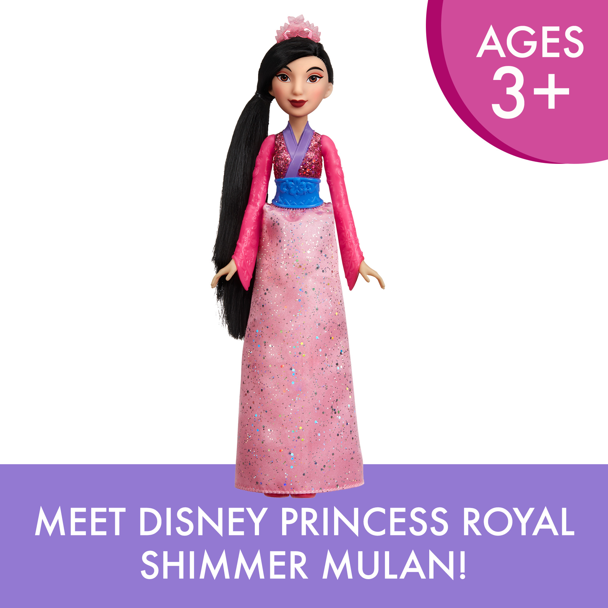 Disney Princess Royal Shimmer Mulan, with Sparkly Skirt, Tiara, Shoes, Ages 3+ - image 5 of 8
