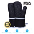 thumbnail image 1 of Guantes para horno, guantes de cocina, resistentes al calor, antideslizantes, para barbacoa, parrilla, chimenea, 1 of 14
