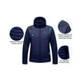 thumbnail image 3 of Little Donkey Andy Men's Insulated Hiking Jacket, Hooded Thermal Running Hybrid Jacket, Dark Blue Size XL, 3 of 7