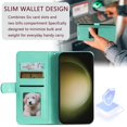 thumbnail image 3 of SaniMore for Samsung Galaxy S22 Ultra PU Leather Case, Wallet Design with Card Slots Cash Pocket [Wrist Strap] Flip kickstand Full Body Protection Magnetic Closure Business TPU Shell, Green, 3 of 11