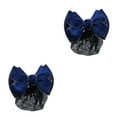 thumbnail image 1 of Transemion Wide Application Bow Hair Net For Elegant And Professional Looks Good Gifts Gold rim -  Blue 2Set, 1 of 6
