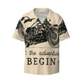 thumbnail image 3 of Goofa Let The Adventure Begin Printed Men's Casual Short-sleeved Shirt,Lightweight Breathable Button-down,Summer Casual men's top,Versatile Fashion shirt-4X-Large, 3 of 7