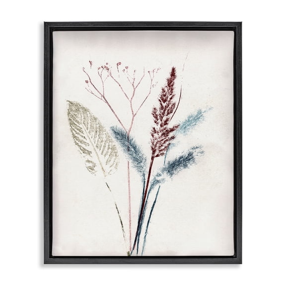 Stupell Industries Bohemian Natural Floral Impression Black Floating Frame Canvas Art, 17 x 21, by Pernille Folcarelli
