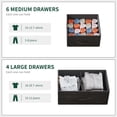 thumbnail image 5 of Litake Dresser for Bedroom with 10 Drawer, Dressers & Chests of Drawers for Hallway, Entryway, Storage Organizer Unit with Fabric, Sturdy Metal Frame, Wood Tabletop, Easy Pull Handle (Charcoal Black), 5 of 9