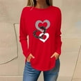 thumbnail image 2 of Enjoytime Womens Fashion Blouses Printed Long Sleeves Women Round Neck Casual Tops Sweatshirt Shirts, 2 of 3