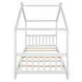 thumbnail image 5 of Bellemave Full Size House Bed with Roof,Full Low Platform Bed Frame with 2 Drawers,Solid Wood Storage Bed,Can be Decorated (White,Twin), 5 of 9