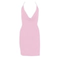 thumbnail image 1 of Vestido Corto de Manga Larga para las Mujeres Vestido de Cuello en V de Estilo Impreso, Poliéster Toda la Temporada, 1 of 8