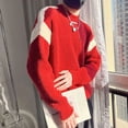 thumbnail image 5 of Suéter de punto para hombre, cuello redondo rojo, jerseys gráficos, cuello redondo, tendencia de ropa para hombre 2024, camiseta, estética de cigarrillos, memes, prendas de punto, 5 of 5
