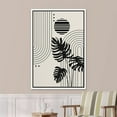 thumbnail image 3 of PixonSign Framed Canvas Print Wall Art Geometric Striped Polygon Tropical Palm Leaf Abstract Shapes Illustrations Modern Art Boho Decorative Chic for Living Room, Bedroom, Office - 16"x24" WHITE, 3 of 5
