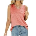 thumbnail image 2 of lmcalzta Summer Tank Tops for Women Sleeveless V Neck Solid Undershirts Stretchy Loose Fitting Going out Tops for Women, 2 of 9