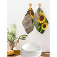 thumbnail image 2 of Farmhouse Sunflower Grateful Kitchen Dish Towels for Drying Dishes Set of 2, Brown Wooden Plank Country Waffle Weave Microfiber Hand Tea Bathroom Towels Quick Dry & Absorbent Towel 12x12, 2 of 7